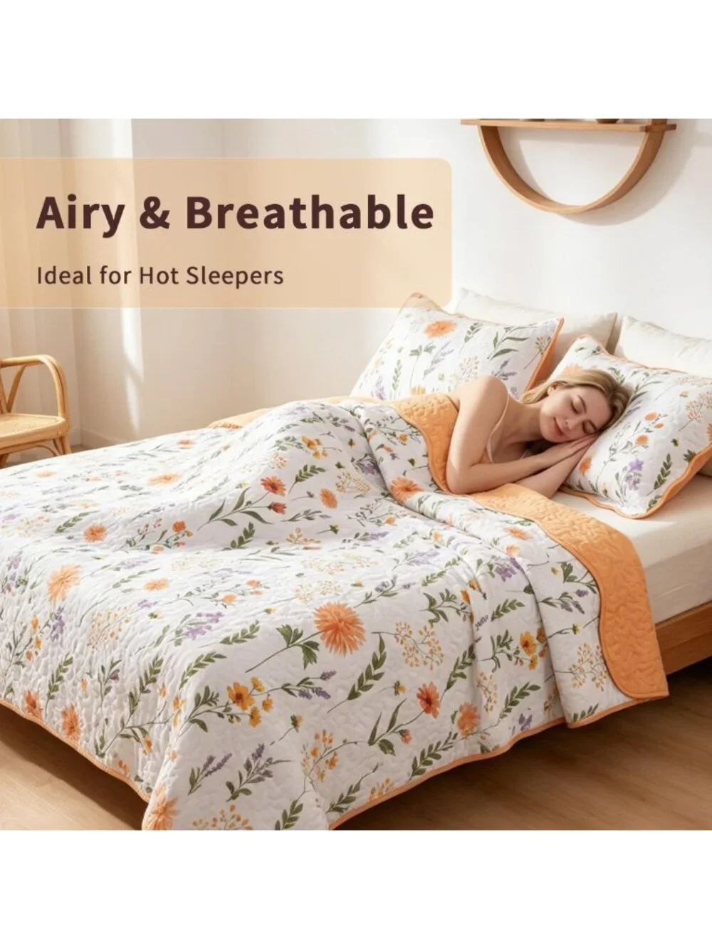 Oversized Floral Quilt Set - Cottage Core Shabby Chic Bedding - Boho Ditsy